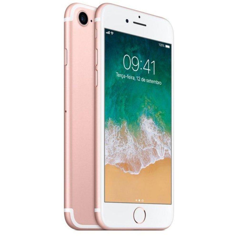 iPhone 7 Apple 128GB, Tela Retina HD de 4,7”, 3D Touch, iOS 11, Touch ID, Câm.12MP, Resistente à Água e Sistema de Alto-falantes Estéreo – Ouro Rosa - 0