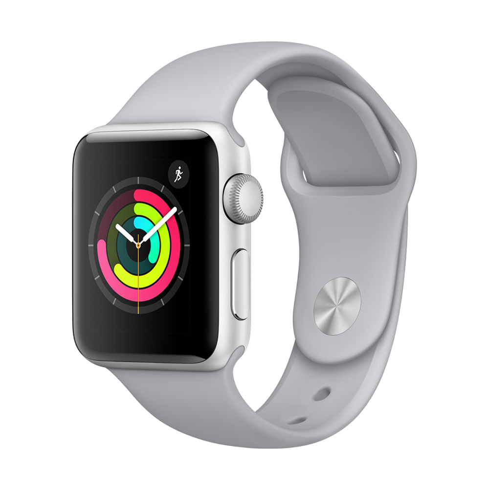 Apple Watch Series 3 (GPS) - 42mm - Caixa prateada de alumínio com pulseira esportiva branca - 0