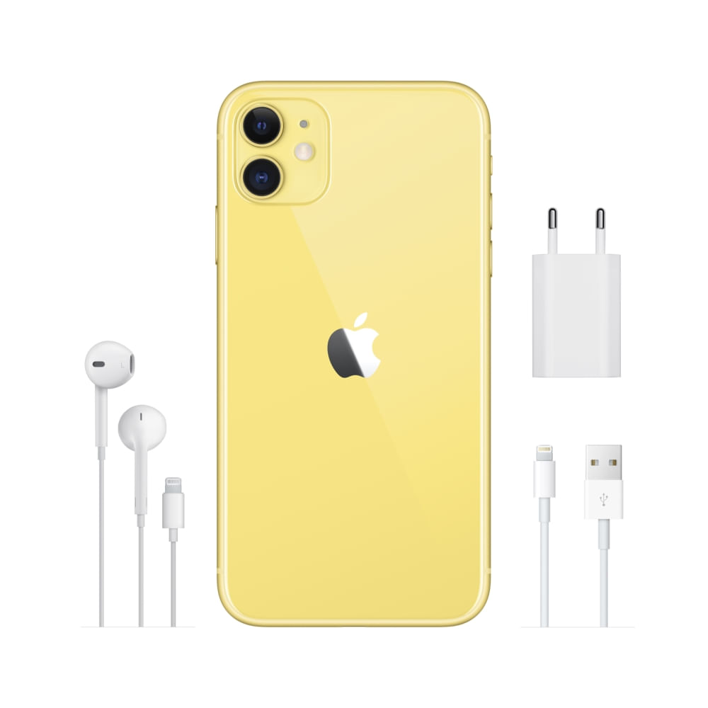 iPhone 11 Apple 128GB Amarelo 4G Tela 6,1" Retina - Câmera Dupla 12MP + Selfie 12MP iOS 13 - 5