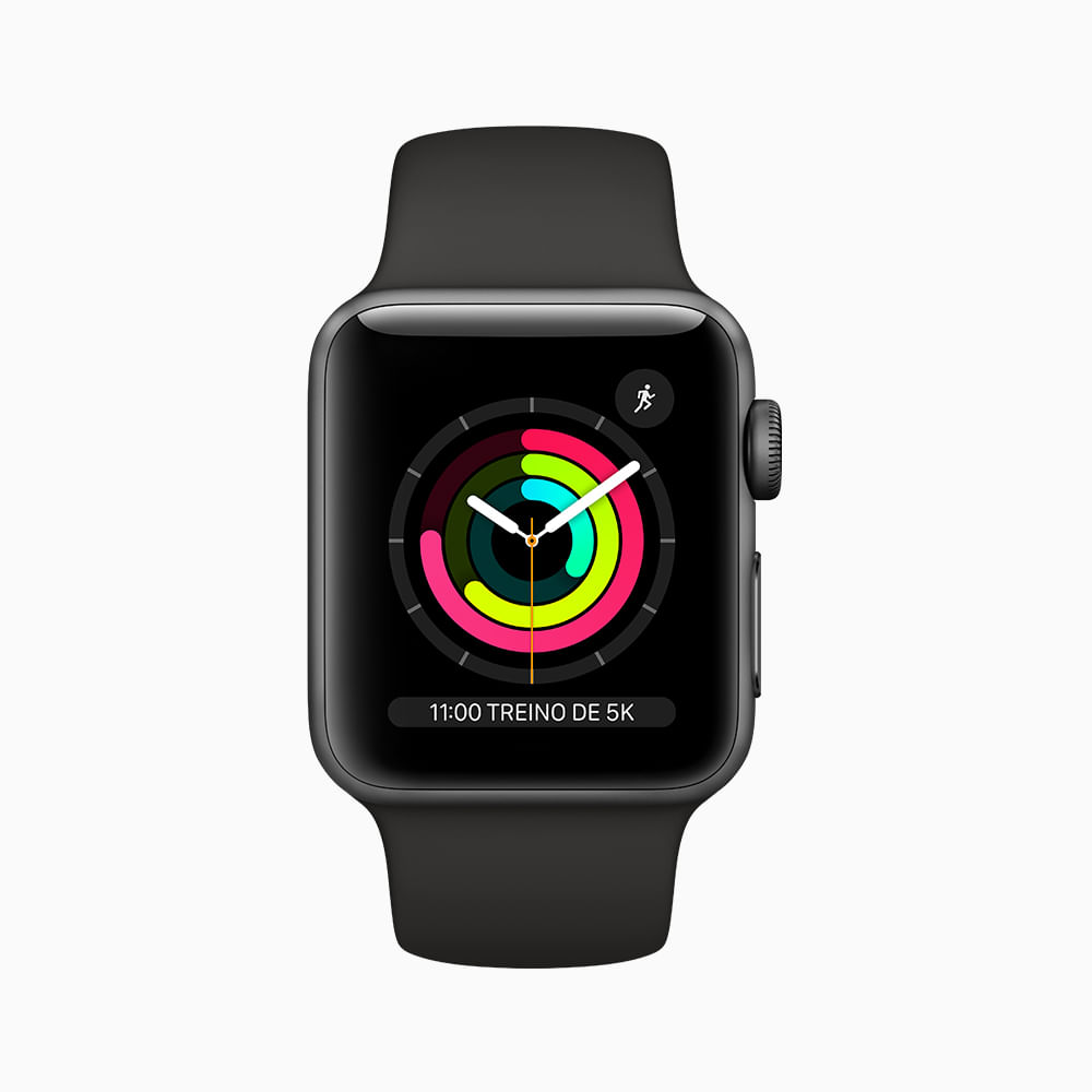 Apple Watch Series 3 (GPS) - 38mm - Caixa cinza-espacial de alumínio com pulseira esportiva preta - 1