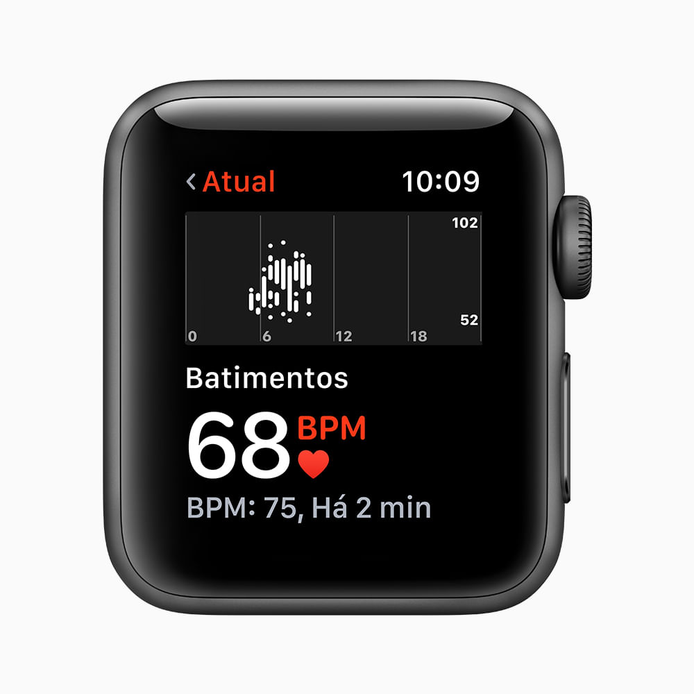 Apple Watch Series 3 (GPS) - 38mm - Caixa cinza-espacial de alumínio com pulseira esportiva preta - 4