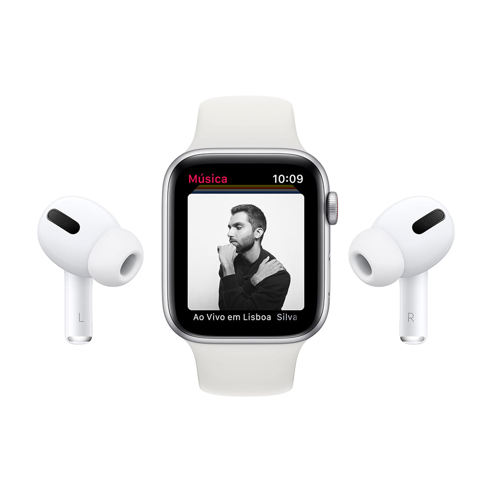 Apple Watch SE 40mm GPS - Caixa prateada de alumínio e pulseira esportiva branco - 8