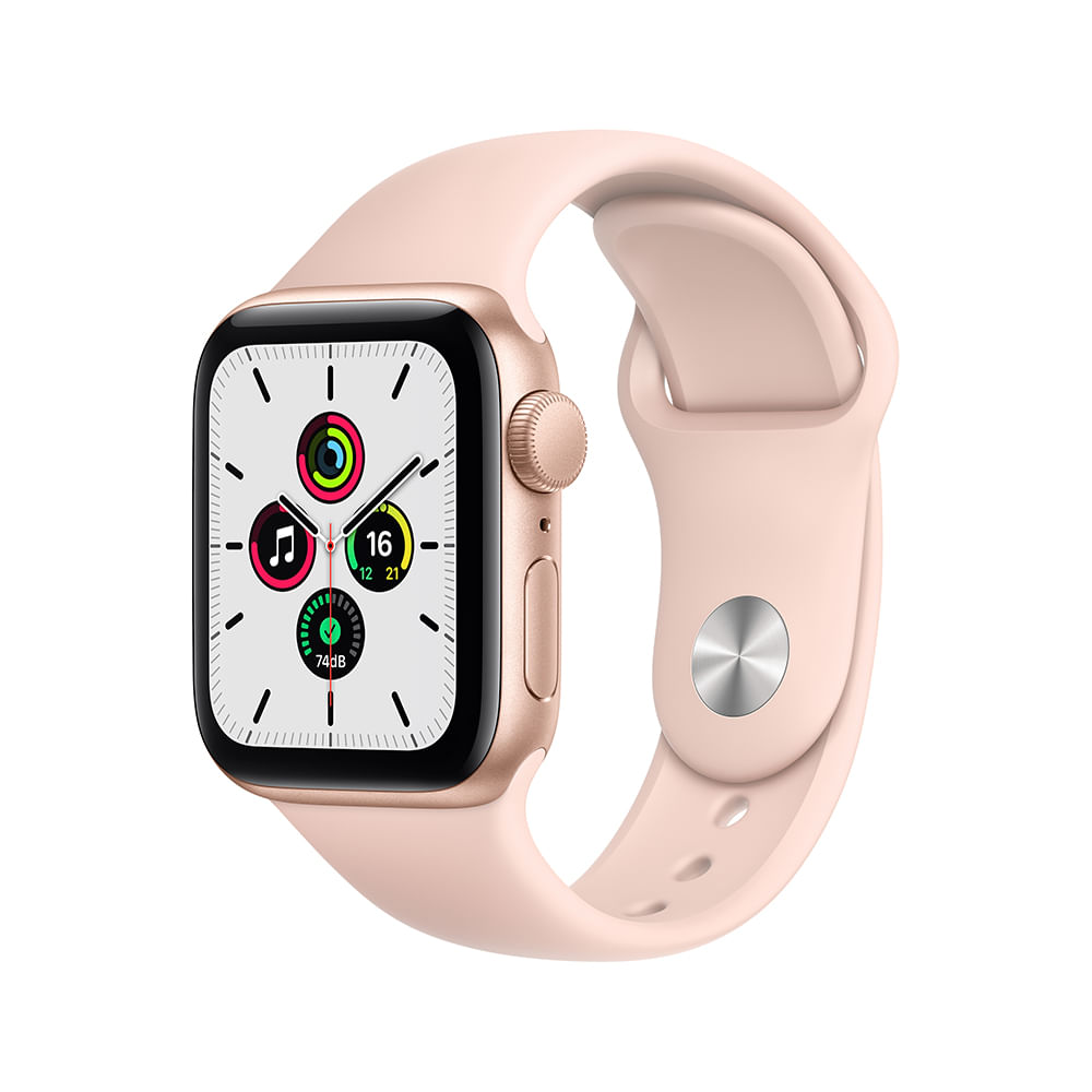 Apple Watch SE 40mm GPS - Caixa dourada e pulseira esportiva areia-rosa - 0