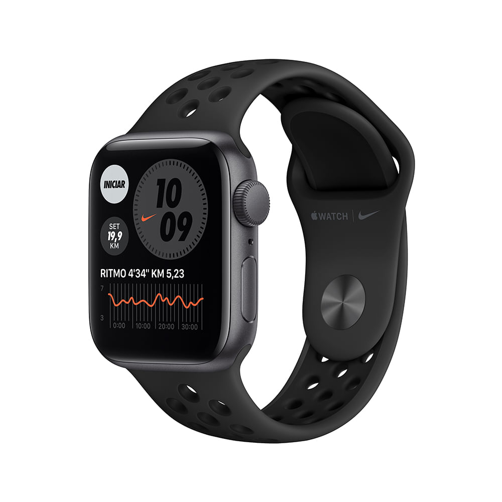 Apple Watch SE 40mm GPS - Caixa cinza-espacial e pulseira esportiva Nike cinza-carvão/preto - 0