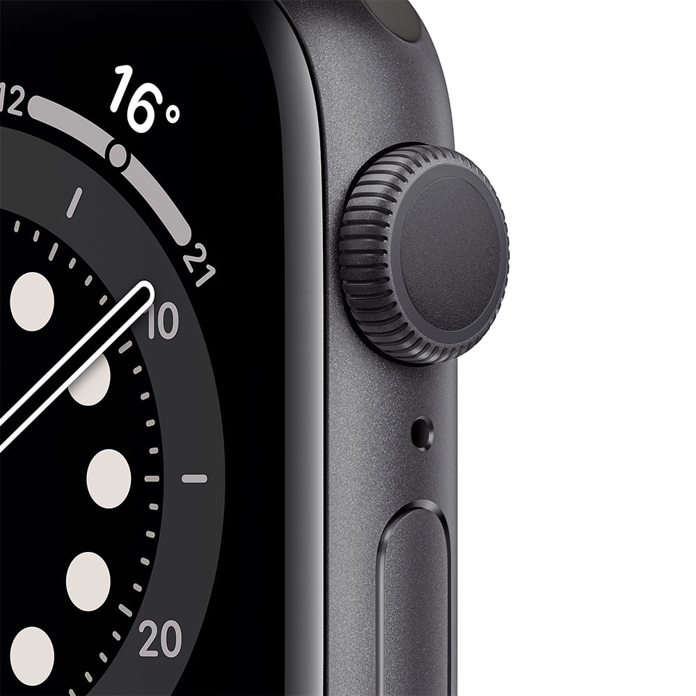 Apple Watch Series 6 (GPS) 40mm caixa cinza-espacial de alumínio com pulseira esportiva preta - 1