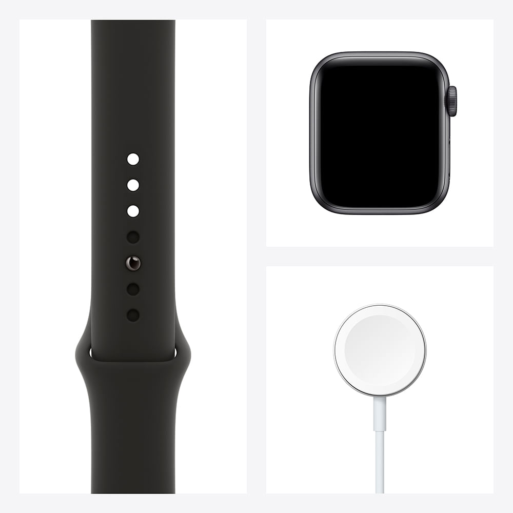 Apple Watch Series 6 (GPS) 40mm caixa cinza-espacial de alumínio com pulseira esportiva preta - 6