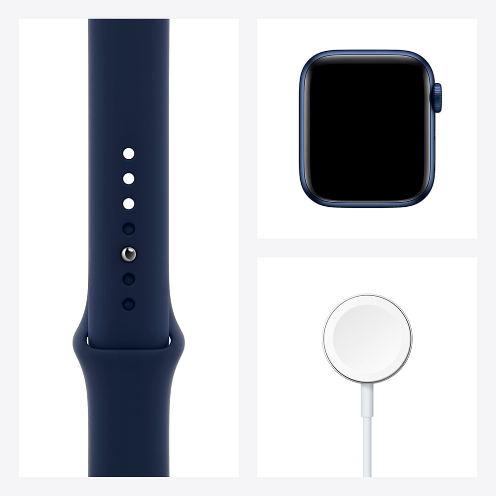 Apple Watch Series 6 (GPS) 40mm caixa azul de alumínio com pulseira esportiva marinho-escuro - 6