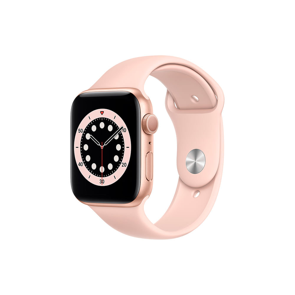 Apple Watch Series 6 44mm GPS - Caixa dourada e pulseira areia-rosa esportiva - 0