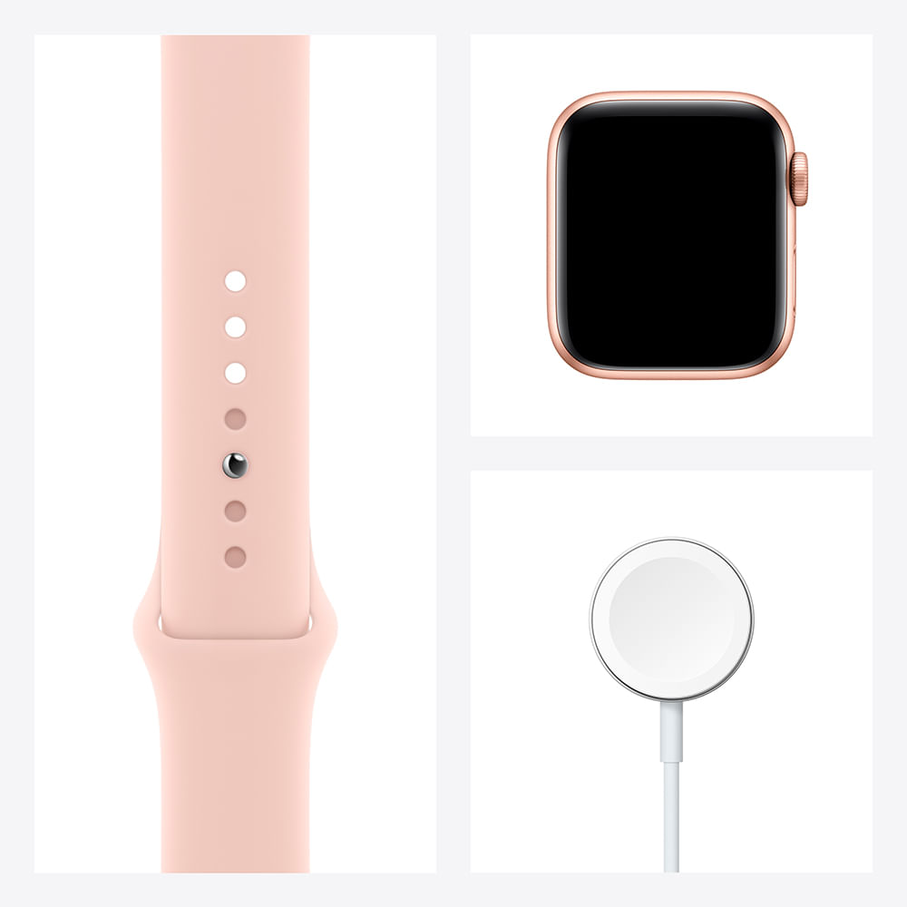 Apple Watch Series 6 44mm GPS - Caixa dourada e pulseira areia-rosa esportiva - 6