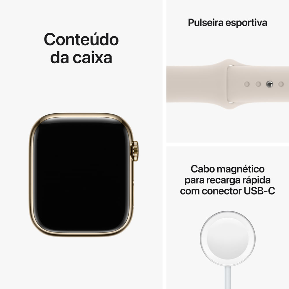 Pulseira Compativel Apple Watch 45mm Séries 8 Magnétic Forte